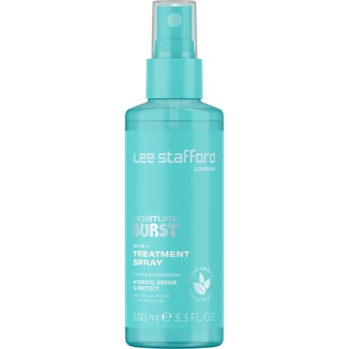 Lee Stafford Deep Conditioning Treatment Spray | Moisture Burst Collection - Best for Dry, Damaged Hair, 10-in-1 Leave In Hydrating Mist, Adds Shine, Protection, & Anti Frizz, Sulphate Free, 100 ml