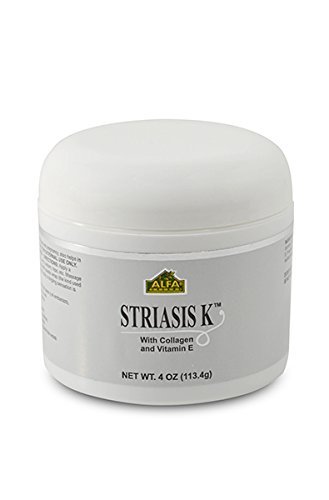 Striasis K Cream 4 Oz with Collagen and Vitamin E. Reduces Scars and Skin Stretch Marks. Antioxidant. Moisturizer. Unisex