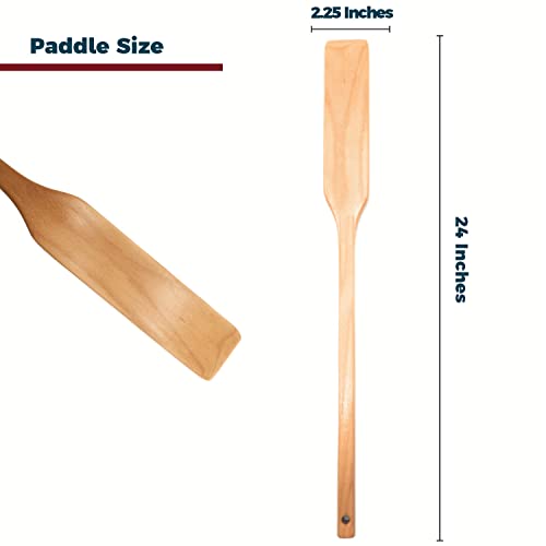 24\" Extra Long Wooden Paddle - Heavy Duty Cajun Cooking Stock Pot Spoon for Stirring and Mixing, Home Brewing Stock Pots Cajun Crawfish, Seafood and Crab Pot Boil Accessories