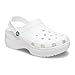 Crocs Women's Classic Platform Clog, White, 9