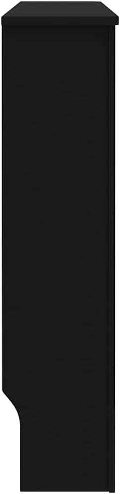 Radiator Cover Black 44.1"x7.5"x32.1" MDF with Modern Slatted Design for Living Room, Stable Durable Engineered Wood, Safety Protection Shelf for Display and Storage
