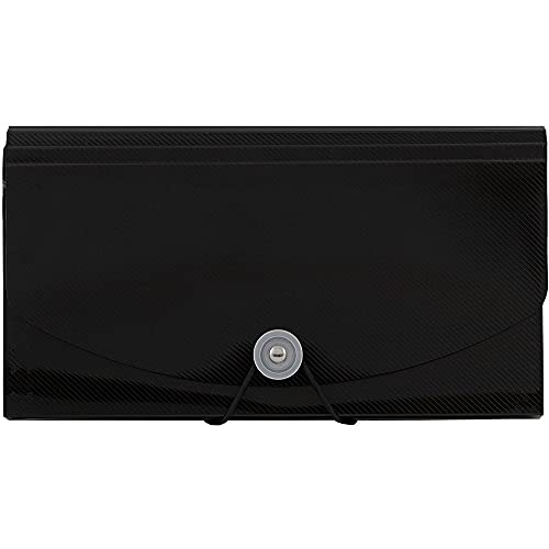 Jam Paper Accordion Folders - 13 Pocket Plastic Expanding File - Check Size - 5 X 10 1/2 - Black - Sold Individually #TOP2