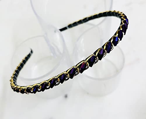 Image of Sleek Chain with Black Rainbow Drum Stone Chain Stones Hairbands /Headbands for Girls & Women (Pack of 1)