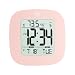 Marathon CL030058PI Compact Alarm Clock with with Snooze, Light Feature, Temperature and Date - Pink - Batteries Included