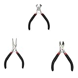 Mini Zangen Set Schmuck - Elektronik Feinmechaniker Bastelzangen Modellbau Feinmechanik Zangenset Klein Zangensatz Schmuckzangen Hochleistungs Seitenschneider Rundzange PräZisions Werkzeug 3 StüCk