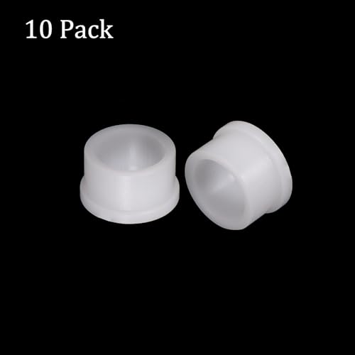Kozelo 10 Stück Nylon-Flanschbuchsen [12,75 mm Bohrung x 16,35 mm Außendurchmesser x 10 mm Länge] Nylon-Kunststoffbuchsen für Welle, weiß