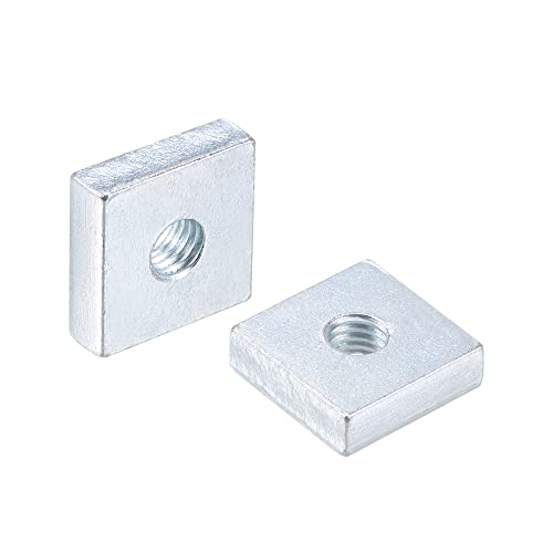 QUARKZMAN Quadratische Muttern, M6x16mmx5mm verzinkt metrisches Grobgewinde Sortiment Set, 10 Stück