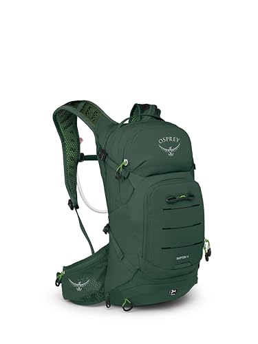 Osprey Raptor 14L Men's Mountain Biking Backpack with Hydraulics Reservoir, Tundra Green