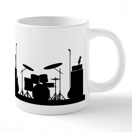 Taza Mega Cerámica 20 oz Café Press Diseño Rock Band miniatura 1
