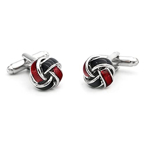 Mancuernillas clásicas rojas y negras con caja de regalo miniatura 3
