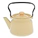 Emaliowany czajnik do herbaty Płyta kuchenna 2,4 kwarty / 2,3 l, emaliowany na stali Duży czajnik do gotowania, emaliowane czajniki ze stali nierdzewnej na górę kuchenki, beżowy czajniczek w stylu vintage do kuchenki