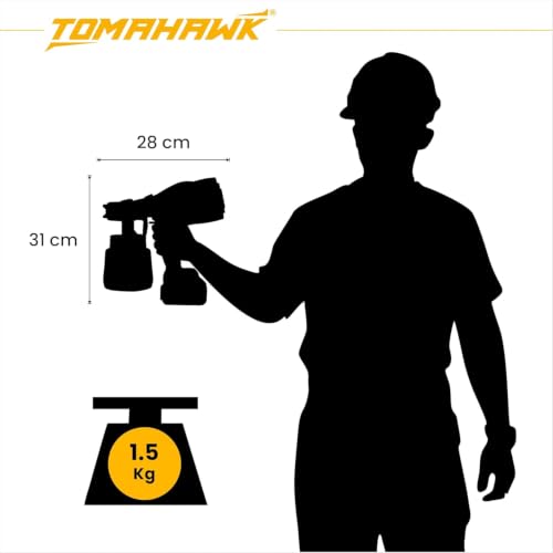 Image of TOMAHAWK CPS-20C Power Paint Sprayer 3800 RPM Noload Speed, 200cm-500cm Spraying Diameter with 20V-2 X 3.0 Ah Battery | Suitable for Wall, Door Paintings