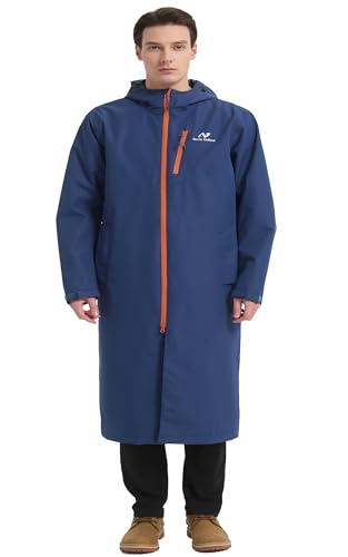 Image of NORDIC OUTLAND Rain Jacket Men,Waterproof Breathable Long Raincoat with Hood Mesh Lining,Windbreaker for outdoor activities