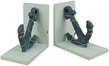 Chesapeake Bay Ltd Blue and White Nautical Anchor Bookends