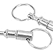 2PCS Quick Release Detachable Pull Apart Keychain, Spring Split Snap Separate Double Key Annulus Lock Valet Keys Flashlights DIY Crafts Accessories