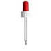 Produktbild 5 x Glas Pipette PL66mm - weiss/rot - mit Standard-Schraubverschluss - für 20ml Pipettenflaschen mit einem Schraubgewinde DIN 18 (18mm) / Pipetten / Tropfpipette / Tropfpipetten / Glaspipette / Glaspipetten / Pipettenverschluss für Pipettenflasche