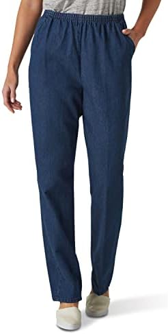 Chic Classic Collection womens Cotton Pull-on Pant With Elastic Waist Jeans, Original Stonewash Denim, 12 Petite US