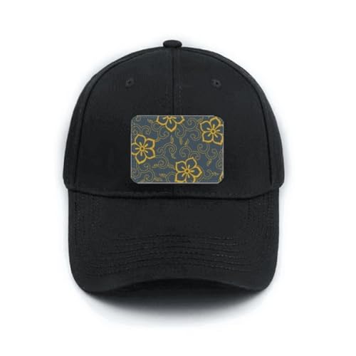 Casquette de baseball noire à fleurs asiatiques réglable pour style branché