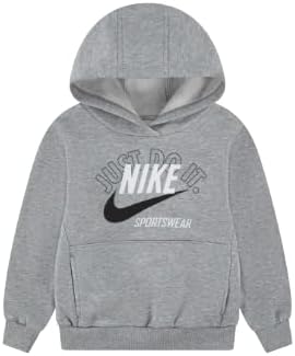 Nike Toddler Boys Retro Fleece Pullover Hoodie, Dark Grey Heather, 3T