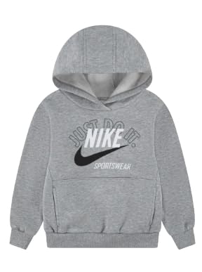 Nike Toddler Boys Retro Fleece Pullover Hoodie, Dark Grey Heather, 4T