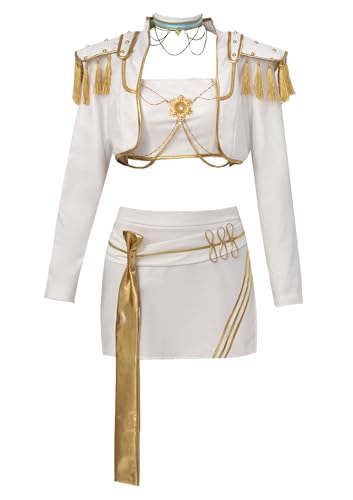 C-ZOFEK Dance Group Anime Cosplay Costume White Performance Outfits Women Halloween Party Set (X-Small)