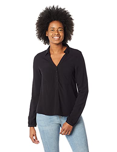 Camisa de viscose lisa, Hering, Feminino, Preto, M