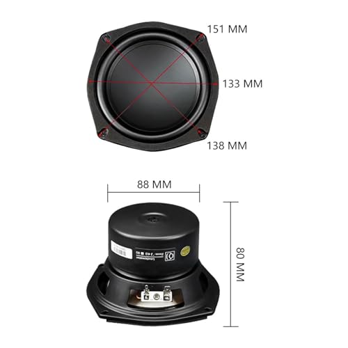 Altavoz woofer de baja frecuencia de 5,25 pulgadas y 50W para proyectos de subwoofer DIY 4