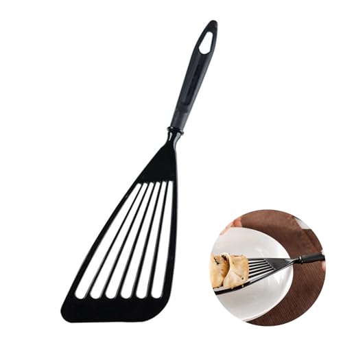 Fish Spatula, Nylon Slotted Silicone Spatula Fish Slice Big Burger Flipper Egg Spatula Turner Non Stick Flexible Large Silicone Spatula for Non-Stick Pans Cooking Flipping Pressing Fish Eggs Pancakes