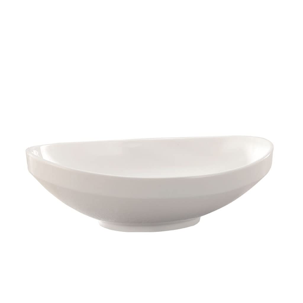 Miska do sałatek czysta biała ceramiczna kreatywna miska na sałatkę miska na owoce do domu miska na suszone owoce miska na ramen owocowy miska do serwowania sałatek (L)