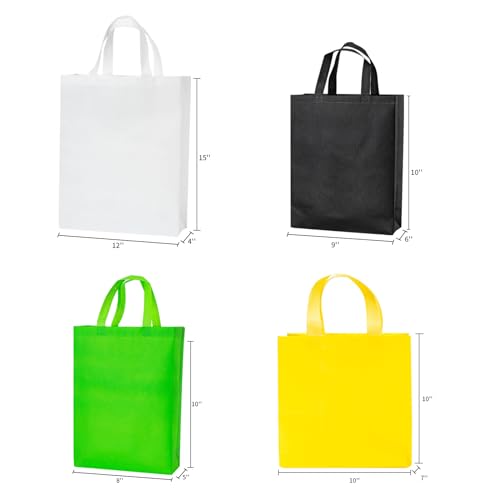 YEEHAW Custom Tote Bags 100pcs, White Custom Non-woven Tote Bag with Logo, Reusable Bags with Durable Handle, Ideal for Grocery Shopping, Gifts Wrapping & Travel