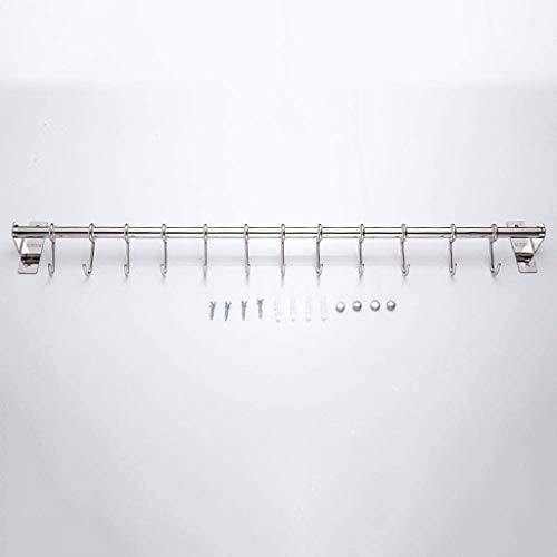 Houkai Household Kitchen Wall Rack, Stainless Steel Multi Function Movable Hook Rack, Suitable For Toilets, Utility Room (Size : 50Cm) #TOP5