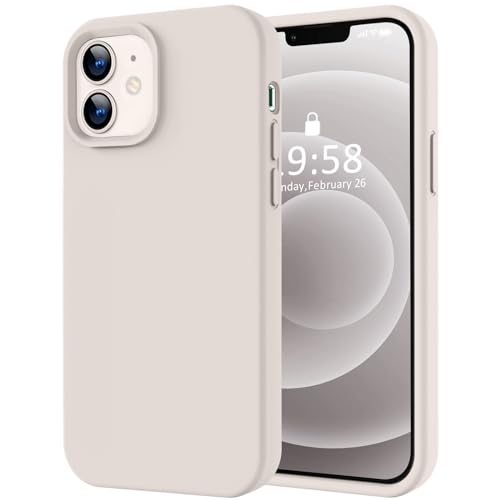 Image of LOVE 3000 Designed for iPhone 12 Case /iPhone 12 Pro Case, Premium Silicone with [Soft Anti-Scratch Microfiber Lining] Shockproof Protective Phone Case for Men Women Girls 6.1 inch, Stone