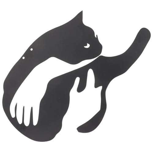 Décoration murale chat noir en fer suspendu pour sublimer votre jardin et salon