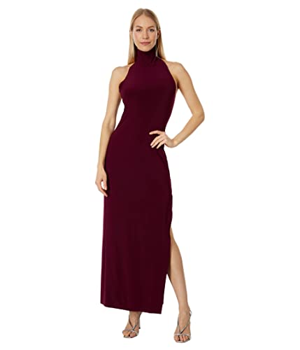 Image of Norma Kamali Women's Halter Turtle Side Slit Gown