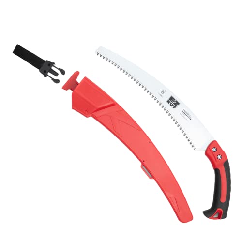 EZ Kut Kamikaze Max Saw Curved Blade with Scabbard - 19.3 Inch Heavy Duty Pruning Saw - Carbon Hardened Steel Japanese Technology- Best Pruning Saw for Tree Trimming & Branches - Made in Spain