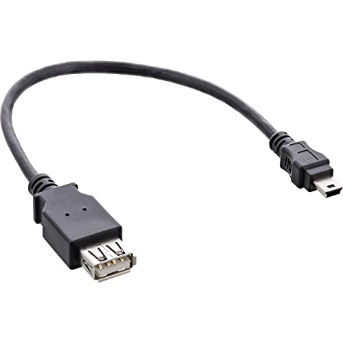 InLine USB2.0 0.2m   Cable USB (0,2 m, Mini USB B, USB A, 2.0, Male connector / Female connector, Negro)