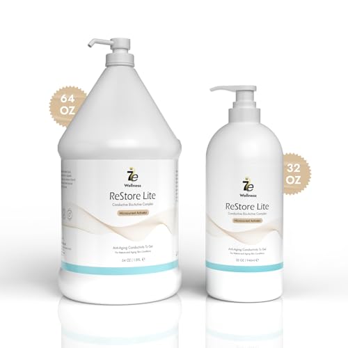 7E Wellness Myolift Restore Lite Microcurrent Conductive Gel for Devices, Hydrating for Face & Body, Electrode Conductivity for Facial Toning & Skin Care, Conductive Formula with Silicone Applicator Brush, 64oz