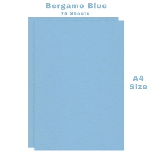 Image of CVANU Premium A4 Color Paper Sheets Bergamo Blue 120 GSM Color Art Papers for Kids DIY Arts and Crafts| Scrapbooking| Card Making (Pack of 75)