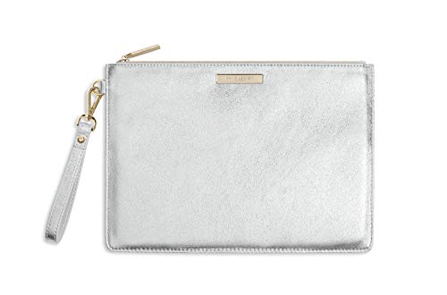Katie Loxton Luxe Damen-Clutch-börse, veganes Leder, mittelgroß, Metallic Silber