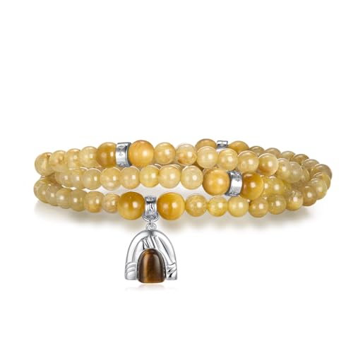 Image of Five Elements 18K Gold Vermeil 3 Layered Crystal Gemstone Beads Bracelet & Necklace for women Solid 925 Sterling Silver 18K Gold or White Gold Plated jewelry