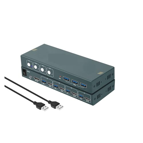 Conmutador KVM USB 2.0 para 2 ordenadores y 4 dispositivos periféricos 4K