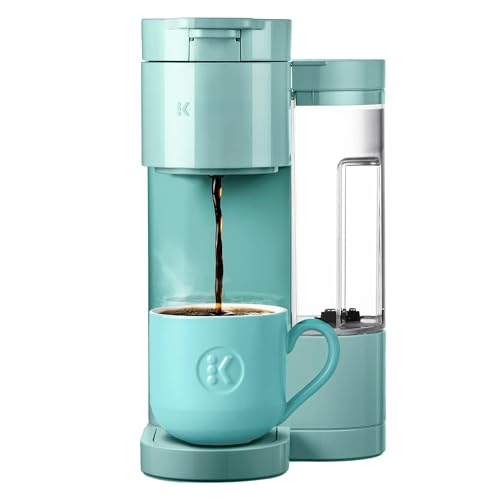 KeurigK K-Express Essentials Single-Serve KCup Pod Coffee Maker 3 Cup Sizes Fast Fresh Brew 30oz Removable Water Reservoir Travel Mug Friendly Maintenance Alert Space-Saving (Seafoam Green)