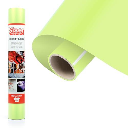 Siser® Electric Lime, 30 cm x 1 m, vinilo termotransferible termoadhesivo cambiante para la personalización de tejidos, ropa y accesorios, aficiones creativas, fácil de cortar