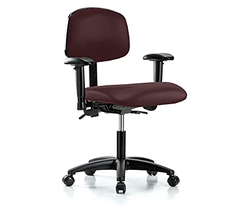 Image of Perch Multi-Task Office Chair with Adjustable Armrests | Desk Height 17-22 inch | Burgundy Fabric