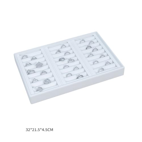 Présentoir bijoux microfibre et support bagues cannelé pour rangement et exposition - 3