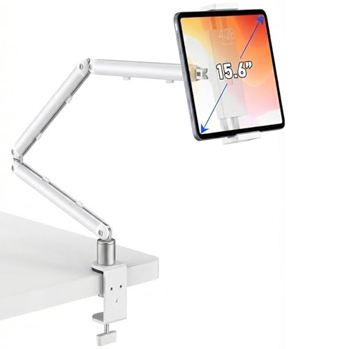Image of iPad Holder For Desk, Adjustable Tablet Arm iPad Desk Mount with C-Clamp