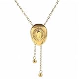 MOTIBACK Halskette Damen, Goldene Western Cowboyhut-Kette, Hut-Design als Verschluss, Titanstahl Schmuck für Frauen, Kurze Damenhalskette