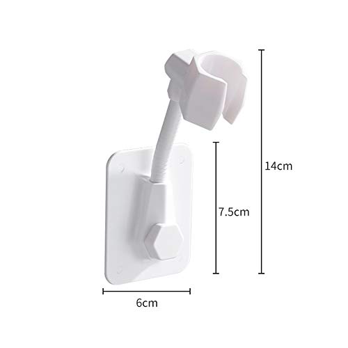 Support de pommeau de douche mural blanc adhésif et réglable pour accessoire de bain - 3