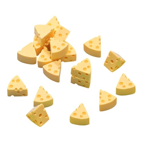 JIHUOO Mini-Käse, Miniaturfiguren, Küchenaccessoires, 30 Stück, Gelb, Realistisch, Harz