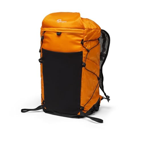 Lowepro Sac à Dos Runabout 18L II, Sac à Dos Photo Ultra Léger, Sac à Dos de Trekking, Idéal pour Les Excursions d'une Journée, Durable et Pliable, Orange